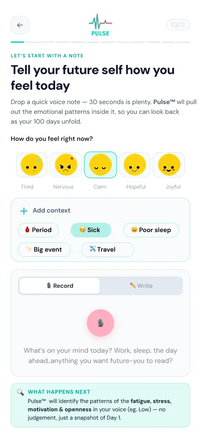 PULSE Mobile App - Voice note check-in